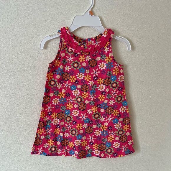 Hanna Andersson Flower Toddler Girl Power Dress sz 3t - Picture 1 of 4